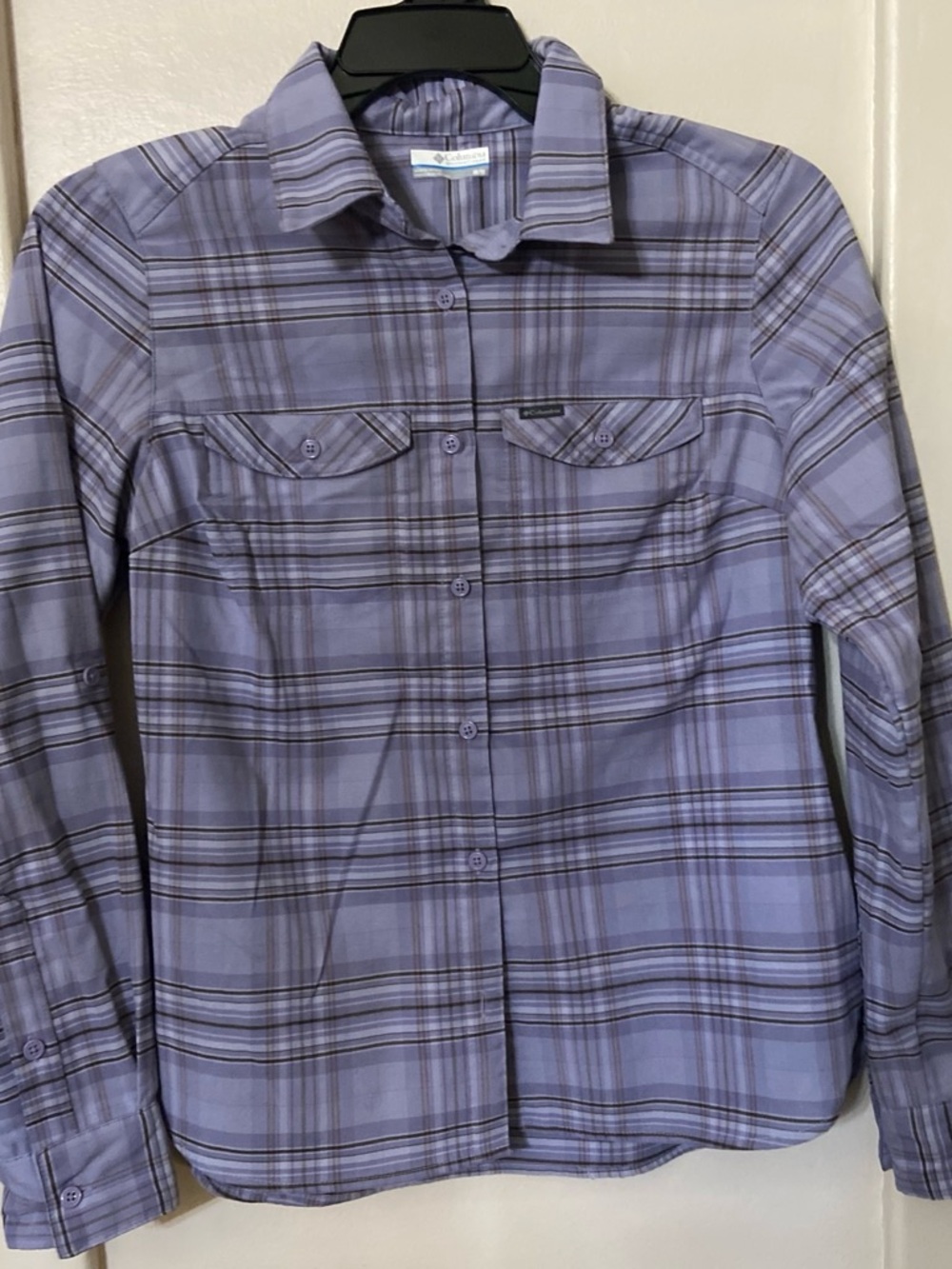 Columbia Lavender Plaid Long-Sleeve Button-Down Shirt